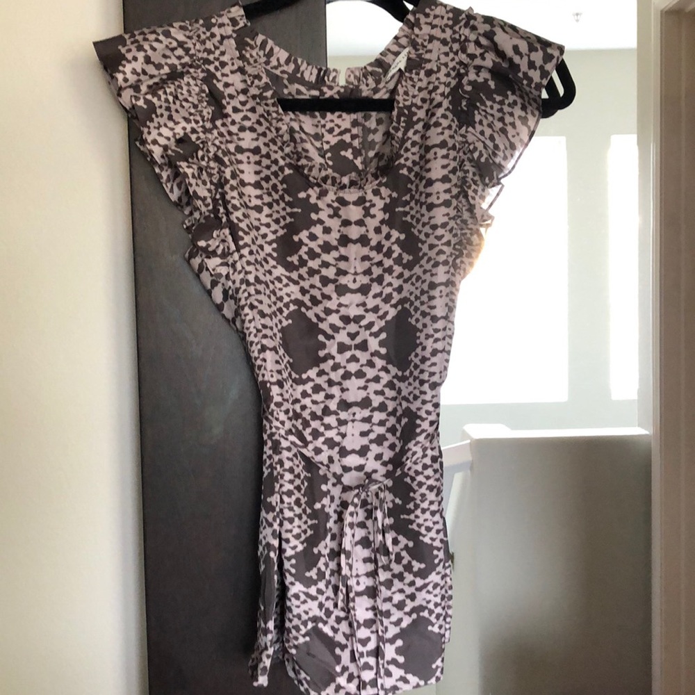 Flutter Sleeve Snake Print Blouse - image 1